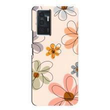 Чехол с цветочным принтом на Виво в23е – Разноцветные цветы