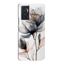 Чехол с цветочным принтом на Виво в23е – Цветы на белом