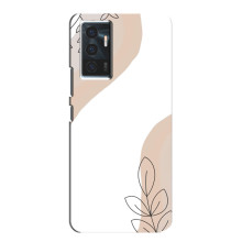 Силконовий чохол з принтом в квітах на Vivo V23e – Нюдовий дизайн