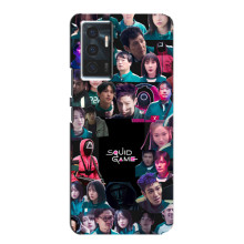 Чехол Гра в кальмара для Vivo V23e – Коллаж игры кальмара