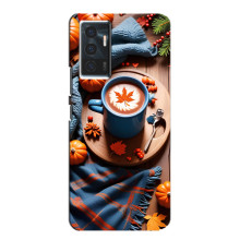 Чохол з унікальним дизайном 'Осінь з кавою' для Vivo V23e – Кава і гарбузики