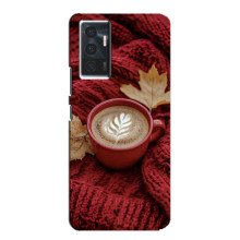 Чохол з унікальним дизайном 'Осінь з кавою' для Vivo V23e – Кава на ковдрі