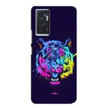 Силіконовий бампер з картинкою звірів для Vivo V23e (Тигр-Арт)