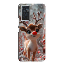Яркий чехол для Vivo V23e с Зимними Оленятами