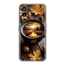 Чехол с уникальным дизайном «Осень с кофе» для ViVO V60 Lite – Тёмный кофе
