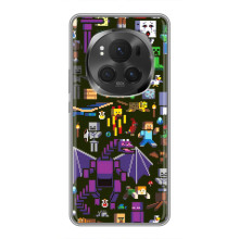 Чехол Майнкрафт на ViVO X200 PRO (AlphaPrint) Minecraft (Коллаж Майнкрафт)