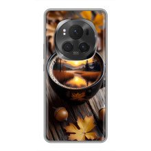 Чехол с уникальным дизайном «Осень с кофе» для ViVO X200 PRO – Тёмный кофе