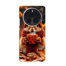 Друкований чохол 'Звірята з кавою' для ViVO X300 – Білка з кавою