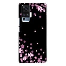 Чохол для ВівО X50 Про - з принтом (Дизайнерські) (AlphaPrint) (Квіти маленькі)