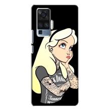Чехол с печатью для Vivo X50 Pro - (Мода) (AlphaPrint) (Девочка в тату)