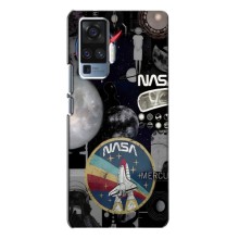 Силиконовый бампер с принтом "Наса" на Vivo X50 Pro (Art nasa)