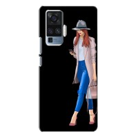 Чехол с картинкой Модные Девчонки Vivo X50 Pro (Девушка со смартфоном)