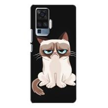 Чохол з принтом для Vivo X50 Pro (AlphaPrint) Модні коти (Сумний кіт)