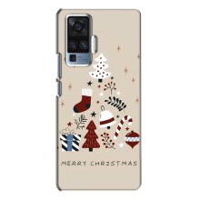 Чехол Санта Клаус для Vivo X50 Pro (Merry Christmas)