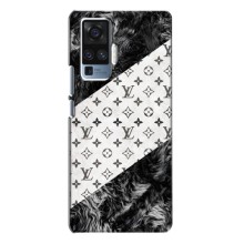 Чохол Стиль Louis Vuitton на Vivo X50 Pro – LV на білому