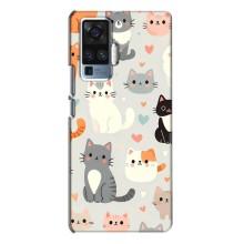 Чехол с рисунком кот на Vivo X50 Pro – Коллаж котов