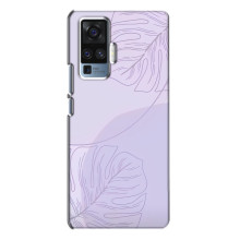 Чохол квітковий дизайн для Vivo X50 Pro – Монстера фіолетова