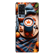 Чехол с уникальным дизайном «Осень с кофе» для Vivo X50 Pro – Кофе и тыквы