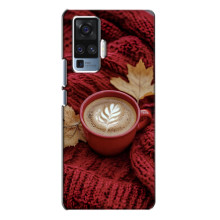 Чехол с уникальным дизайном «Осень с кофе» для Vivo X50 Pro – Кофе на пледе