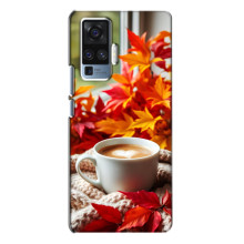 Чехол с уникальным дизайном «Осень с кофе» для Vivo X50 Pro