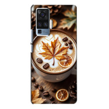 Чехол с уникальным дизайном «Осень с кофе» для Vivo X50 Pro – Пряный кофе