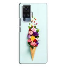 Чохли з тематикою "КВІТИ" на Vivo X50 Pro (Квітка-морозиво)