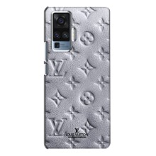 Текстурный Чехол Louis Vuitton для Виво Х50 Про (Белый ЛВ)