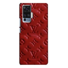 Текстурный Чехол Louis Vuitton для Виво Х50 Про (Красный ЛВ)