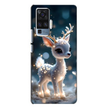 Яркий чехол для Vivo X50 Pro с Зимними Оленятами – Блистающий оленёнок