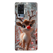 Яркий чехол для Vivo X50 Pro с Зимними Оленятами