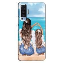 Чехол с печатью для Vivo X50 - (Мама с ребенком) (AlphaPrint) (Мама с доченькой)