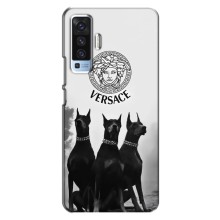 Чехлы VERSACE для Виво Х50 (PREMIUMPrint) (Доберман Версаче)