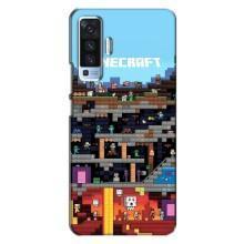 Чехол Майнкрафт на Vivo X50 (AlphaPrint) Minecraft (фон Minecraft)