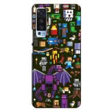 Чехол Майнкрафт на Vivo X50 (AlphaPrint) Minecraft (Коллаж Майнкрафт)