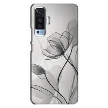 Чохол з квітковим принтом на ВiВО X50 – Чорні квіти