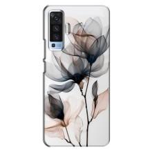 Чохол з квітковим принтом на ВiВО X50 – Квіти на білому