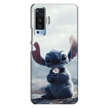 Чехол с рисунком Стич для Vivo X50 – Стич с цветочком