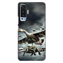 Чехол с мемами тралалело тралала для Vivo X50 – Гусини и крокодило