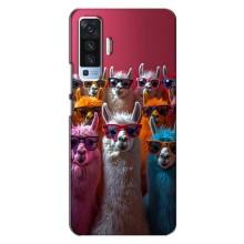 Чохол з принтом стильні тварини для ВiВО X50 – Лами в окулярах