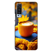 Чохол з унікальним дизайном 'Осінь з кавою' для Vivo X50 – Кава з жовтим