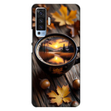 Чохол з унікальним дизайном 'Осінь з кавою' для Vivo X50 – Темна кава
