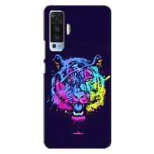 Силиконовый бампер с картинкой животных для Vivo X50 (Тигр-Арт)