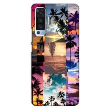 Силиконовый чехол с КАРТИНКАМИ лето для Vivo X50 (AlphaPrint) (Летний отпуск)