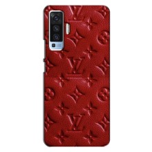 Текстурный Чехол Louis Vuitton для Виво Х50 (Красный ЛВ)