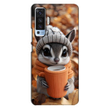 Печатный чехол «Зверята с кофе» для Vivo X50