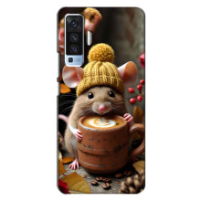 Печатный чехол «Зверята с кофе» для Vivo X50 – Медведь с кофе