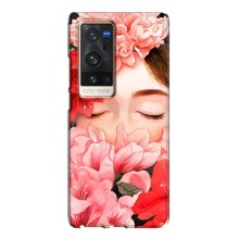 Чехлы (ART) Цветы на Vivo X60 Pro Plus (VPrint) (Глаза в цветах)