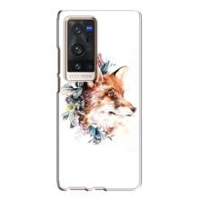 Чехлы с картинкой Лисички для Vivo X60 Pro Plus (VPrint) (Лисичка в цветочках)