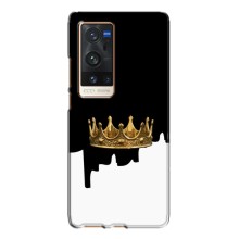 Чехол (Корона на чёрном фоне) для Виво Х60 Про Плюс – Золотая корона