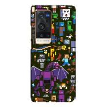 Чехол Майнкрафт на Vivo X60 Pro Plus (AlphaPrint) Minecraft (Коллаж Майнкрафт)